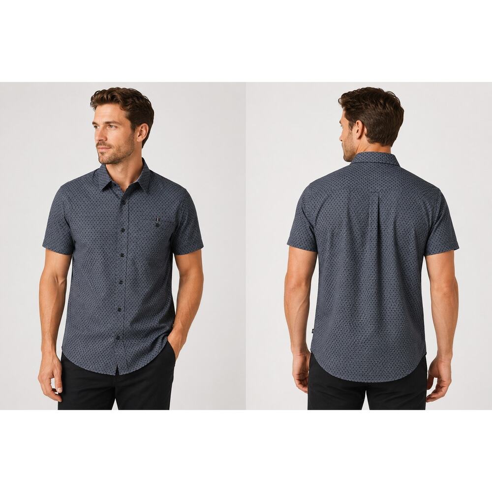 7 Diamonds Flawless 4 Way Stretch Woven Shirt Gray Charcoal — Medium - Picture 9 of 9